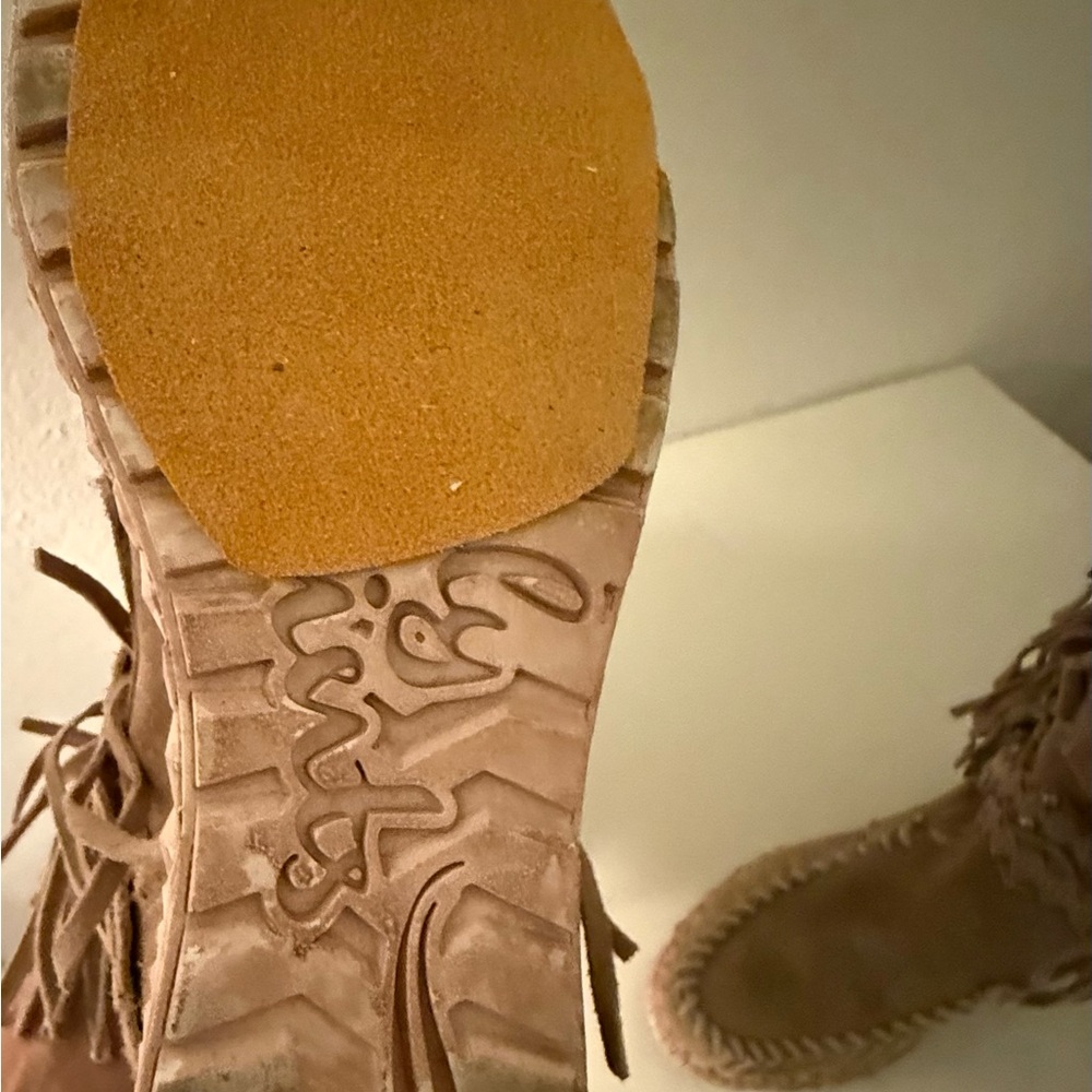 El Vaquero Italy  NWB Drifter mid height version Fringed Suede Mocassin boots - Picture 8 of 14